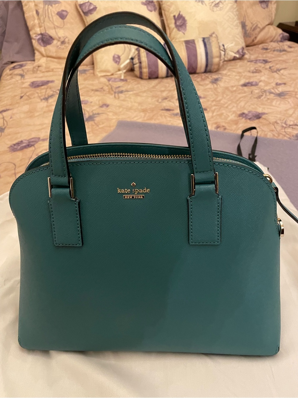 kate spade Teal Dome Satchel with Cherry Charm - Picture 2 of 12